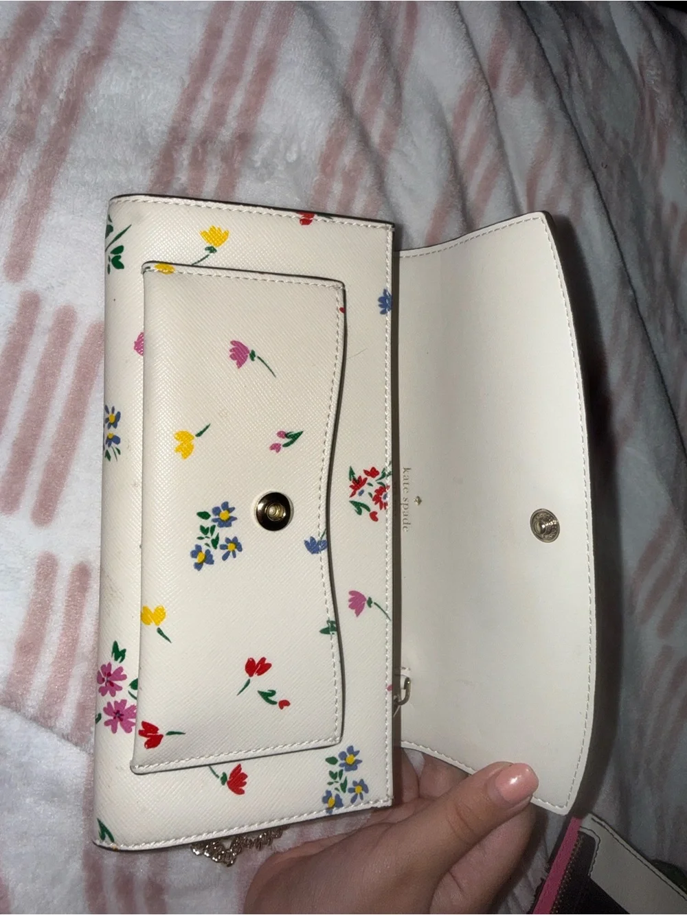kate spade Cream Floral Chain Wallet